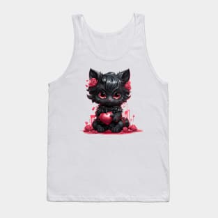 Black Cat Valentine Tank Top